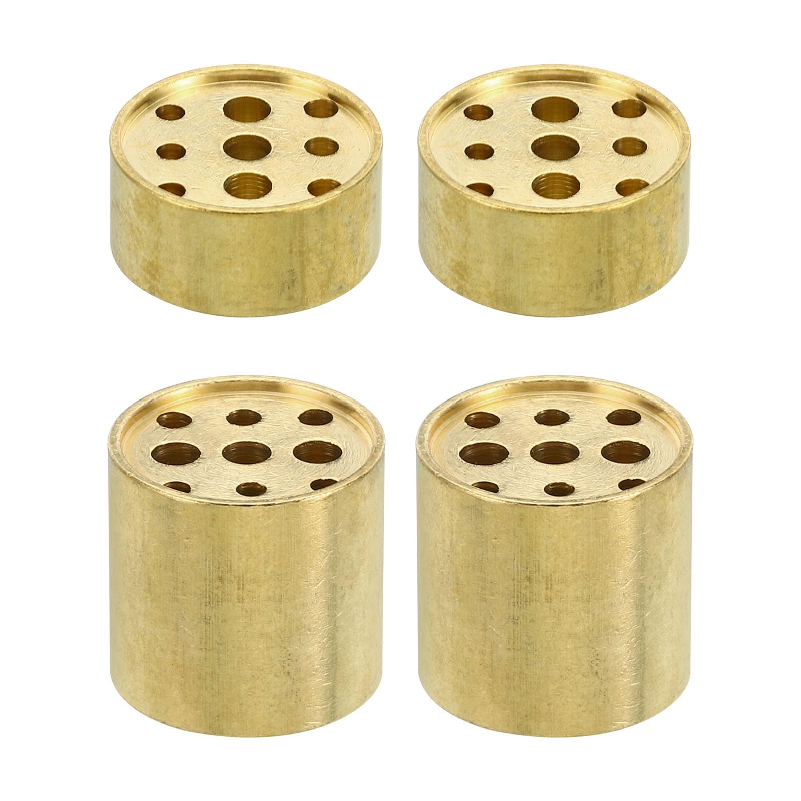PATIKIL Incense Holder, 4 Pack Brass Incense Cone Burner Stick Holder with 9 Holes Incense Stand Base for Yoga Spa Room Home Office, 2 Size