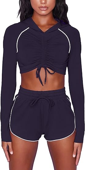 crop top hoodie with shorts