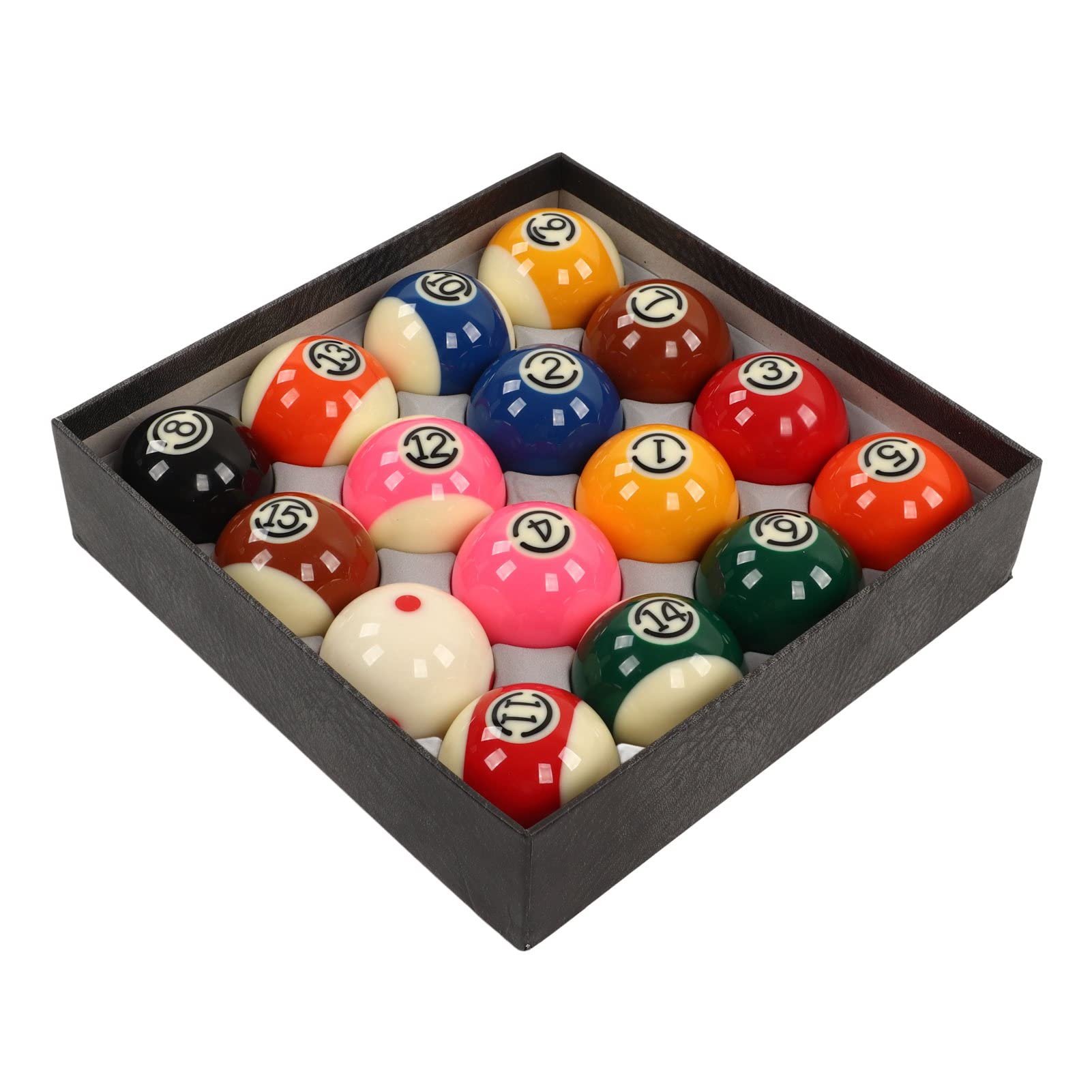 SUNGOOYUE Resin Billiards Balls, 5.72cm 16 Pieces Large Size American Style Resin Pool Balls Set for Entertainment