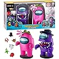 P.M.I. Among Us Crewmate Figures with Stampers (2) - 6.7-inch Red & Yellow Toy Figures, 10 Hidden Accessories, Party Favors & Playable Collectibles