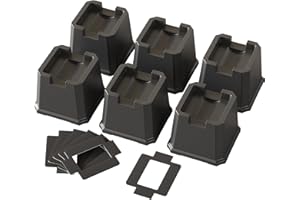 Napnapday 6 Pack Bed Risers 3 Inch Heavy Duty Furniture Elevators Fits to Wheels of Bed, Sofa, Table and Couch, Black