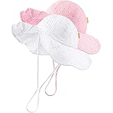 HONGTEYA Baby Sun Hat Toddler Girls Infant Beach Outdoor Summer Hat Wide Brim UPF 50+ Sun Protection
