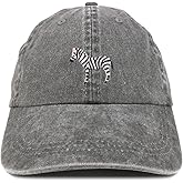 Trendy Apparel Shop Zebra Patch Pigment Dyed Washed Baseball Cap