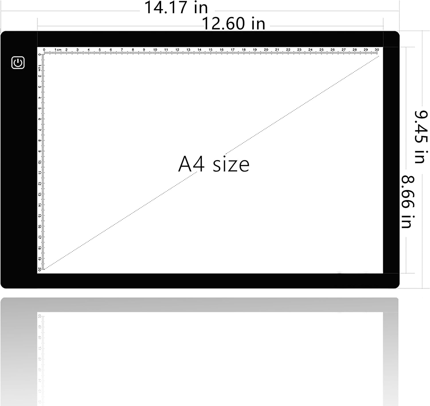 tiktecklab A4 Size Ultra-Thin Portable Tracer White LED Artcraft Tracing Pad Light Box w dimmable Brightness for 5D DIY Diamond Painting Artists Drawing Sketching Animation, Black