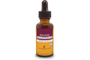 Herb Pharm Certified Organic Ashwagandha Extract for Energy and Vitality, Grain, Organic Cane Alcohol, 1 Ounce