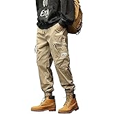 XYXIONGMAO Multi Pocket Cargo Pants for Men Japanese High Street Pants Drawstring Cargo Pants for Men Hip Hop Sweatpants