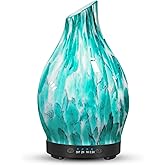 JOYOLO Essential Oil Diffuser, 120ML Glass Aromatherapy Diffuser with Auto Shut-Off and 7 Color LED Lights, Ultrasonic Mist Humidifier with 4 Timer for Home Office Bedroom (Blue Mountain)