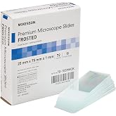 McKesson Premium Microscope Slides, Frosted, 25 x 75 x 1 mm, 72 ct | Float Glass, Beveled Edges