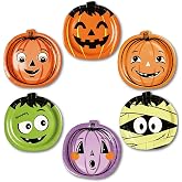 EiPibaibyi Halloween Paper Plates Thanksgiving Pumpkin Jack o' lantern 60PK | Pumpkin party decorations | 6 face designs, 60 pack | Jack o lantern, Frankenstein & mummy | Sturdy food-grade paper