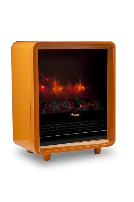 Crane Mini Fireplace Heater Orange Amazon Co Uk Kitchen Home