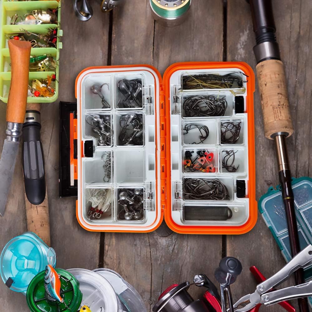 Fishing Tackle Bait Storage Boxes, Waterproof Portable Double-Sided Lure Hook Organizer, Mini Utility Lures Fishing Box: Home Improvement