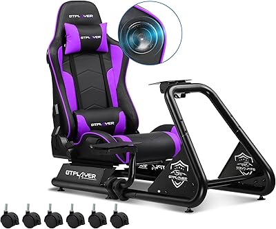 GTPLAYER Simulator Cockpit, SIM Racing Cockpit, rennsimulator lenkradständer mit Lautsprechern, Lenkrad und Pedalablage