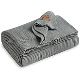 Dalisa 100% Organic Turkish Cotton Throw Blanket - GOTS Certified, Cozy - Perfect for Couch, Bed, and Home Decor - Boho Vintage Knit Alina (Green, 50x60)