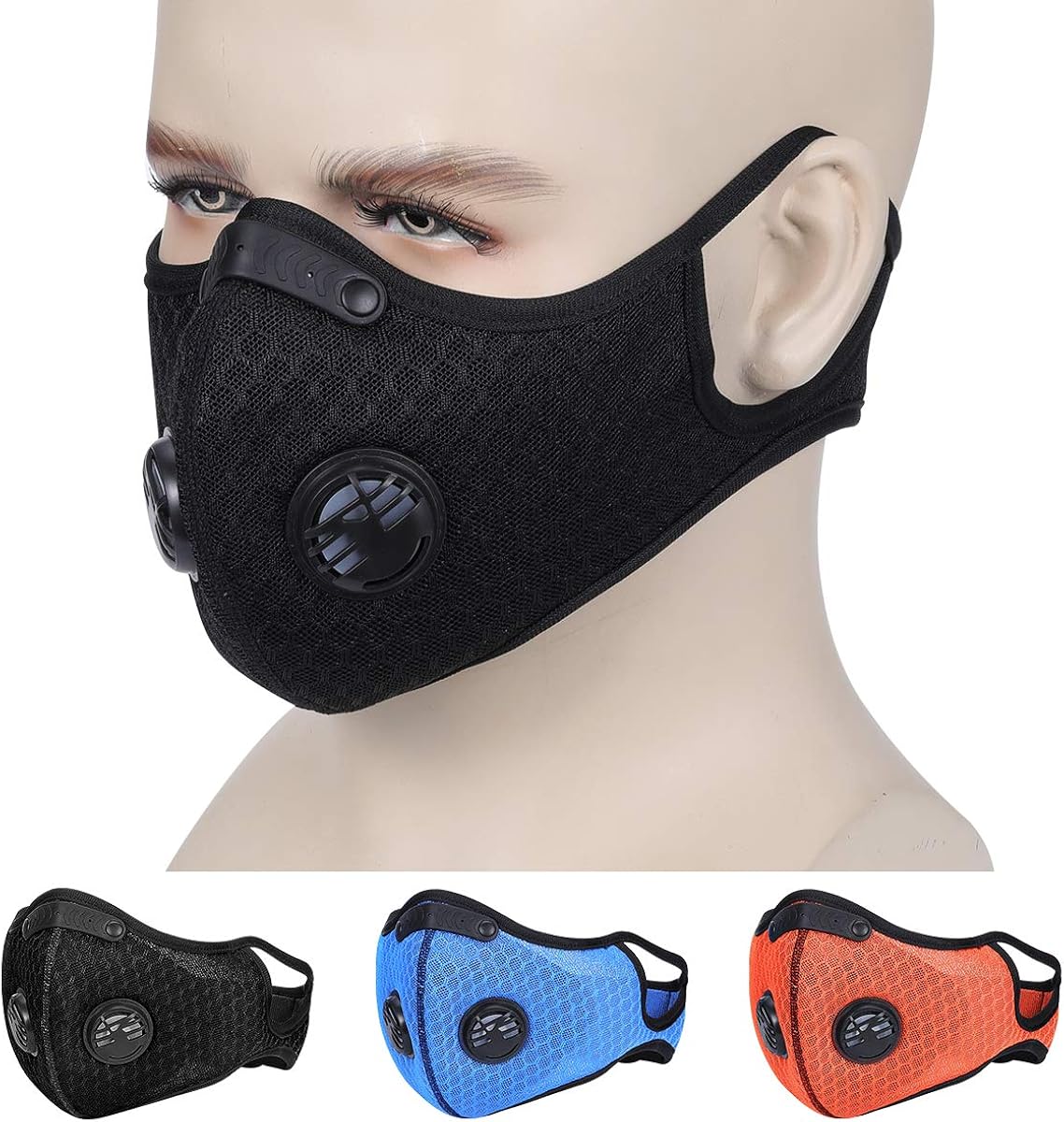 Maschera Antismog Con Filtro Carbonio Attivato | PM2.5 Per Corsa E Ciclismo - Regolabile E Lavabile