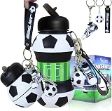 RIXOZ Football Collapsible Water Bottle 550ml Silicone with Football view 8