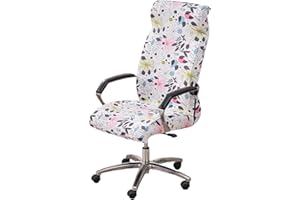 CRFATOP Stretch Computer Office Chair Cover with Durable Zipper - Universal Rotating Desk Cover, Simplism Style High Back Slipcover, L, A29