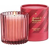 M&SENSE Apricot Poinsettia Scented Candles, Non Toxic Soy Candles, 9.2oz Natural Organic Clean Burning Up to 60 Hours, Christmas Home Decor Gifts for Women