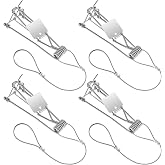 Qualirey 4 Pcs Gopher Trap with Chain Mole Vole Trap,Silver | Gopher Trap Stainless Steel Weather Resistant for Lawn Garden Farm Outdoor