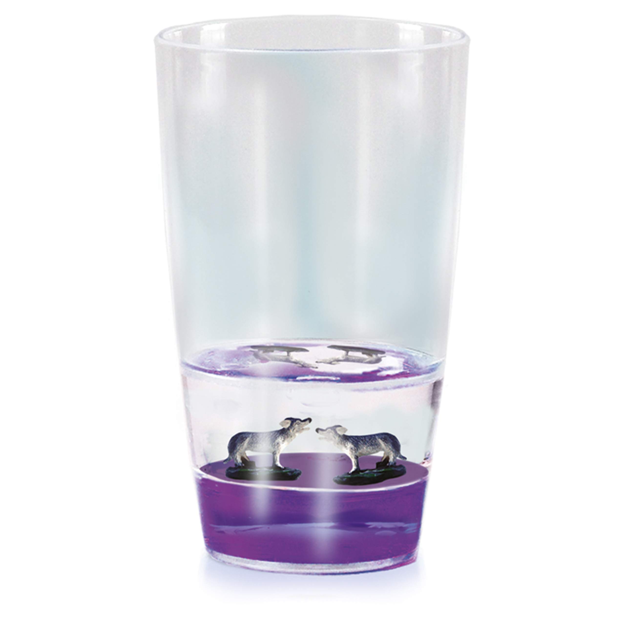 Deluxebase Floatarama Tumbler - Wolf from 250ml BPA-Free Acrylic Cups with Floating Animal Figurines. Fun Plastic Drinking Glass, Travel Mug, Camping Cup, Novelty Gift and Unique Drinkware.