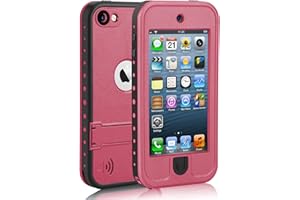 ODUFO Waterproof Case for iPod Touch 7/6/5 Shockproof & Dustproof Full-Body Protective Cover Heavy Duty for Swimming, Outdoor Sports, Rain, Snow - Compatible with iTouch 5th/6th/7th Generation (Pink)
