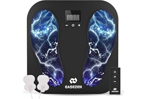 EASEZEN Foot Massager for Neuropathy, Rechargeable TENS EMS Foot Stimulator with 10 Modes 20 Intensities, Feet Circulation Stimulator for Neuropathy, Plantar Fasciitis, Gifts for Mom Dad
