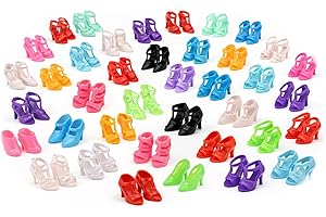 30 Pairs Fashion Doll Shoes for 12-Inch Dolls – Mixed Colors & Styles – Display Accessories for Adult Collectors
