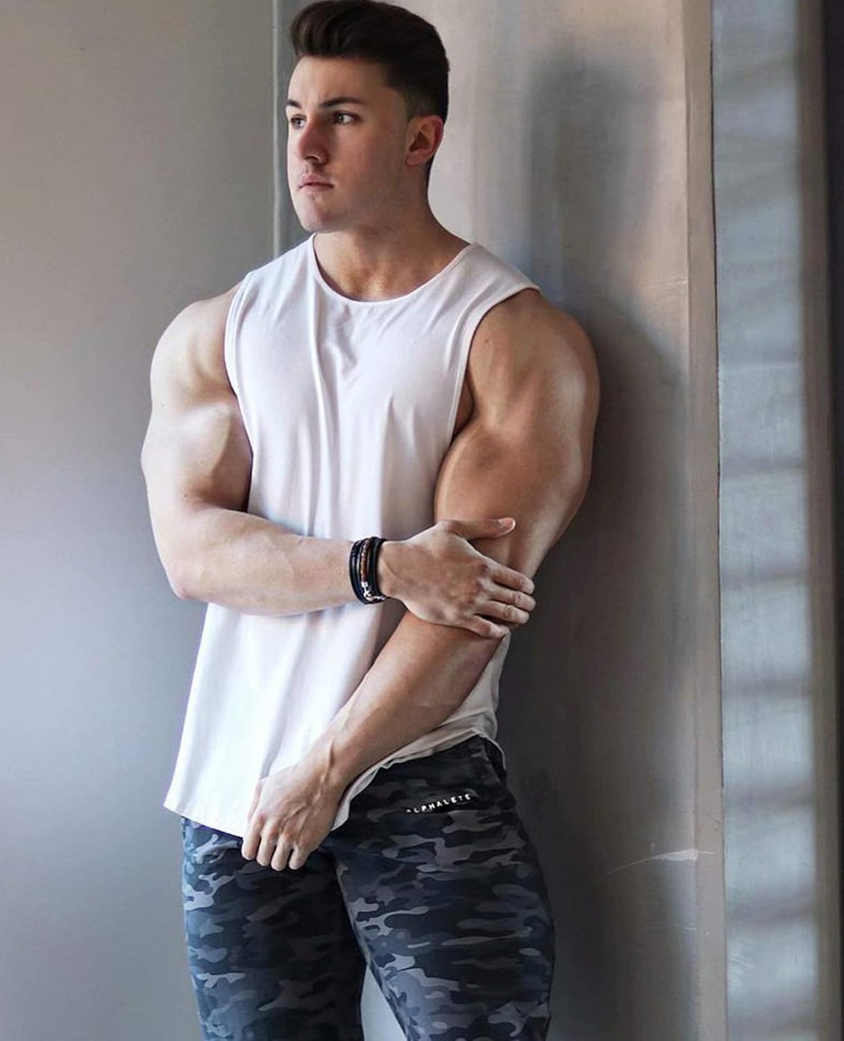 LecGee Men's 3 Pack Gym Tank Tops Sleeveless Workout Muscle Tee Fitness Bodybuilding Shirts…: Clothing