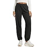 ODODOS Women's Brushed Fleece Jogger Sweatpants – Cozy Warm Adjustable High-Rise Relaxed Lounge Pants with Pockets