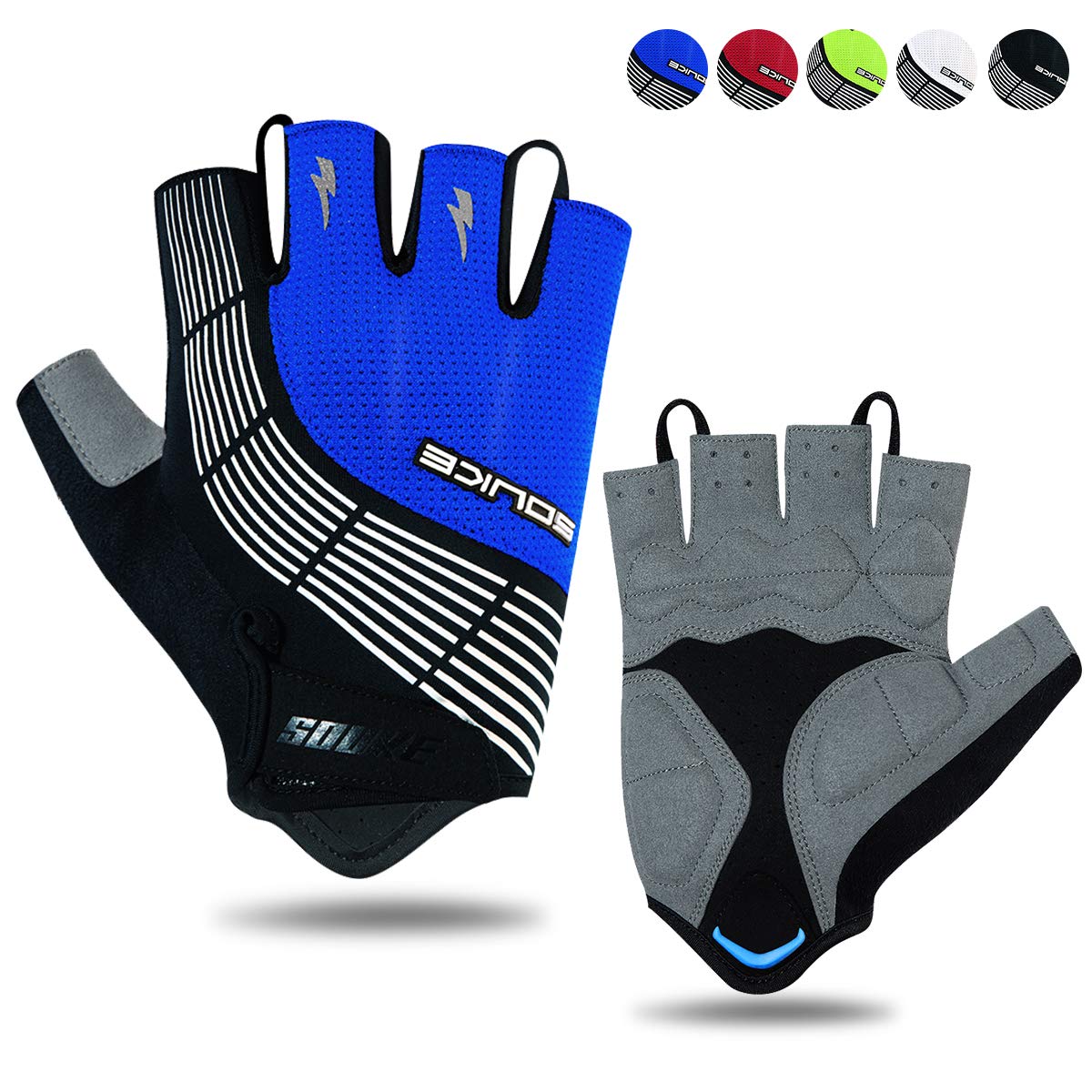 Souke Sports Road Cycling Gloves Half Finger Road Biking Gloves,Shock-Absorbing Anti-Slip Breathable Bike Gloves for Men Women
