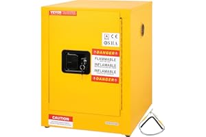 VEVOR Flammable Safety Cabinet, 12 Gal, Cold-Rolled Steel Flammable Liquid Storage Cabinet, 16.9 x 16.9 x 22 in Explosion Pro