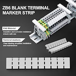 GUETNEU 20Pcs ZB6 Blank Terminal Marker Strip, DIN