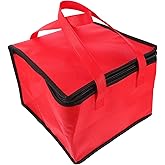 SOLUSTRE Insulated Food Bag 10.62X10.62X7.87In Portable Grocery Cooler Bag with Handle for Hot or Cold Food Pizza Catering Storage