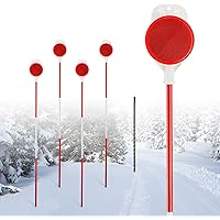 Reflective Driveway Markers,4Pcs 50 Inch High 4Pcs Double Sided Snow Driveway Markers with Driveway Stake Installation Bit, H