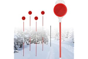 Reflective Driveway Markers,4Pcs 50 Inch High 4Pcs Double Sided Snow Driveway Markers with Driveway Stake Installation Bit, H