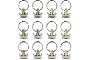 ENJ LASHING ENJ 12 Pieces Single Stud Fitting L Track 4,000LB Capacity with Stainless Steel Round Ring Aluminum Keeper Cargo Control