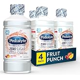 Pedialyte Electrolyte Water with Zero Sugar, Hydration Drink, 1 liter, 4pk | Fruit Punch hydration drink low in calories, 3 key electrolytes for adults and kids over age 5, no artificial colors