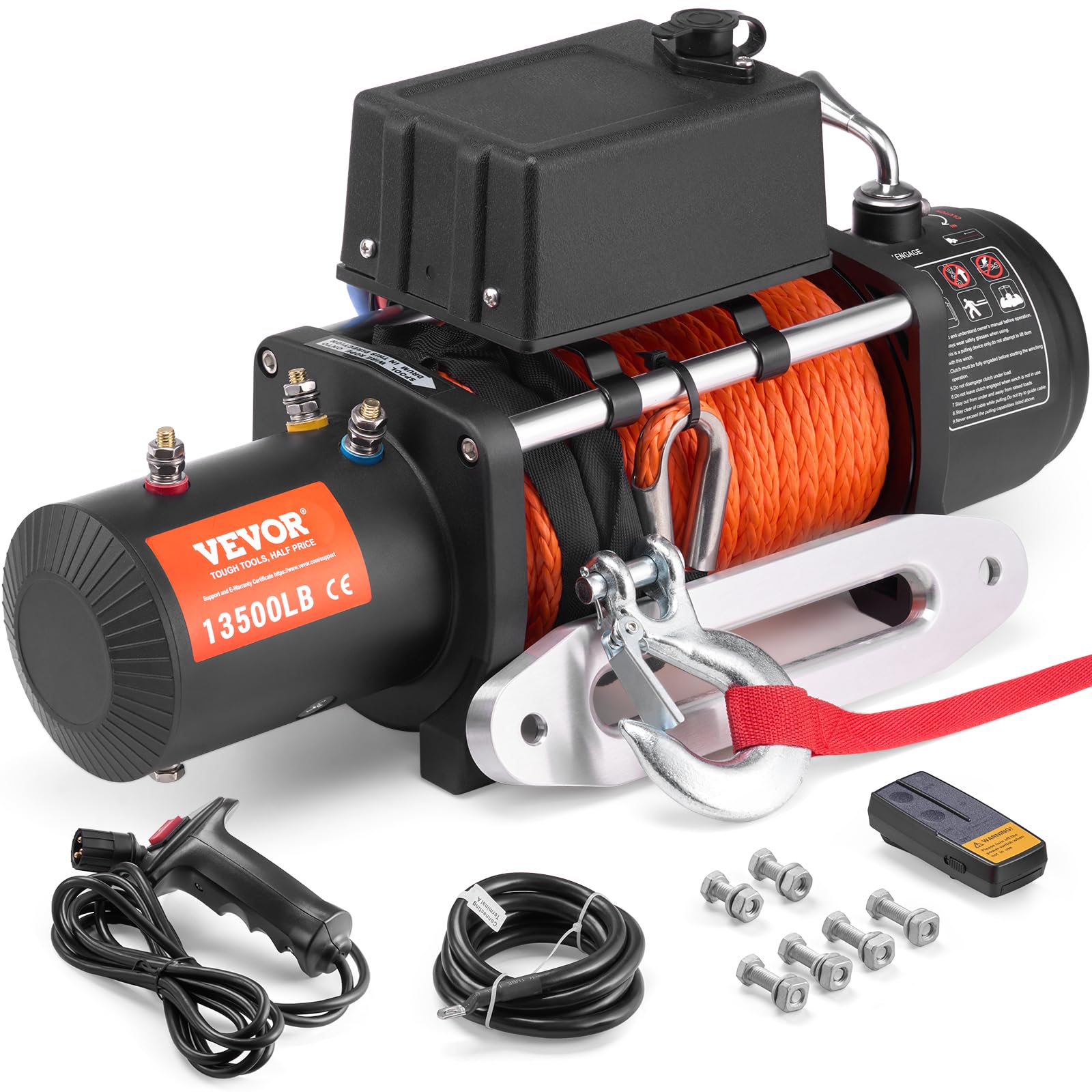 VEVOR Electric Winch, 13,500 lb, 12V DC Truck Winch