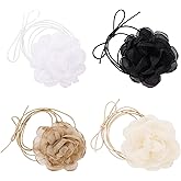 Coiris 4pcs Flower Choker Necklace for Women Summer Rose Floral Necklace for Party Bride Wedding Party
