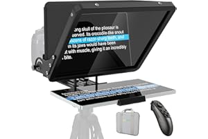 ILOKNZI 16 Inch Large Aluminum Teleprompter for Cameras ipad with Remote Control, APP Compatible with iOS/Android for Short Videos and Live Streaming