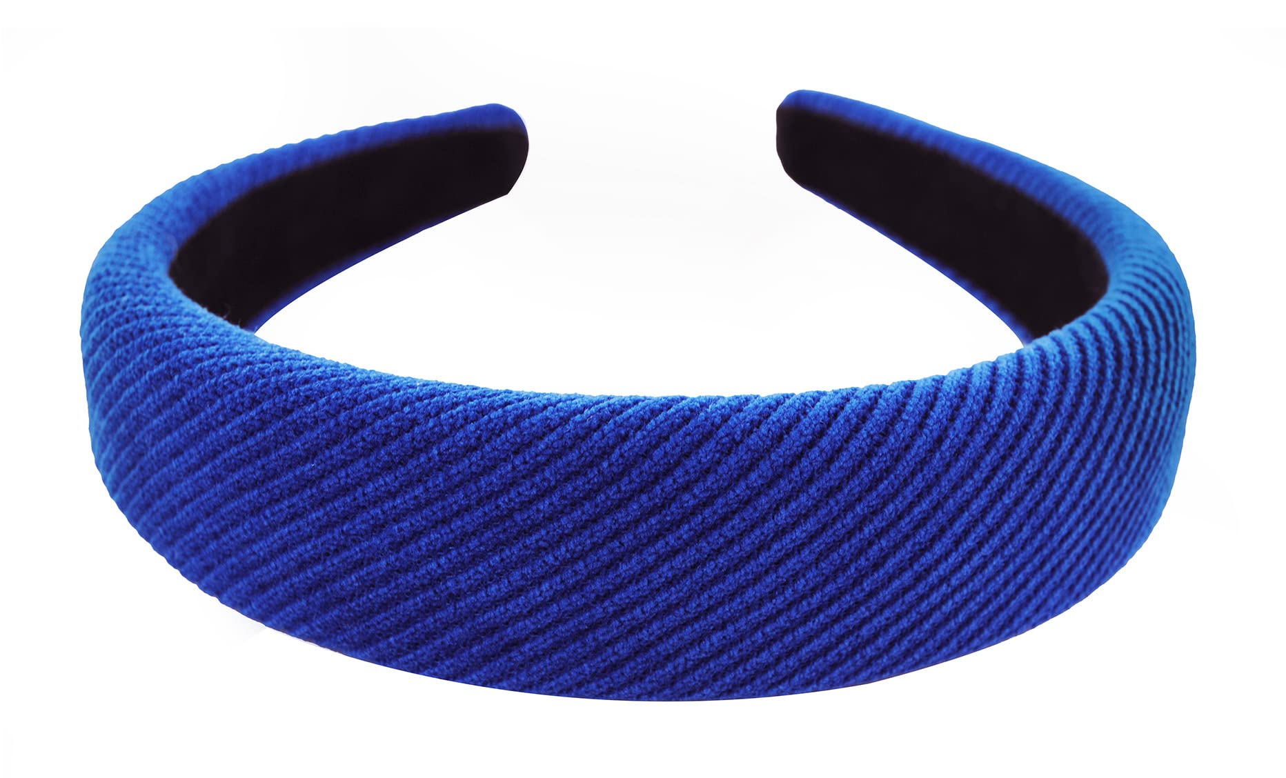 axy HRK5A Wide Headband with Fabric Padded Corduroy - Beautiful Headband Hair Accessories (Blue)