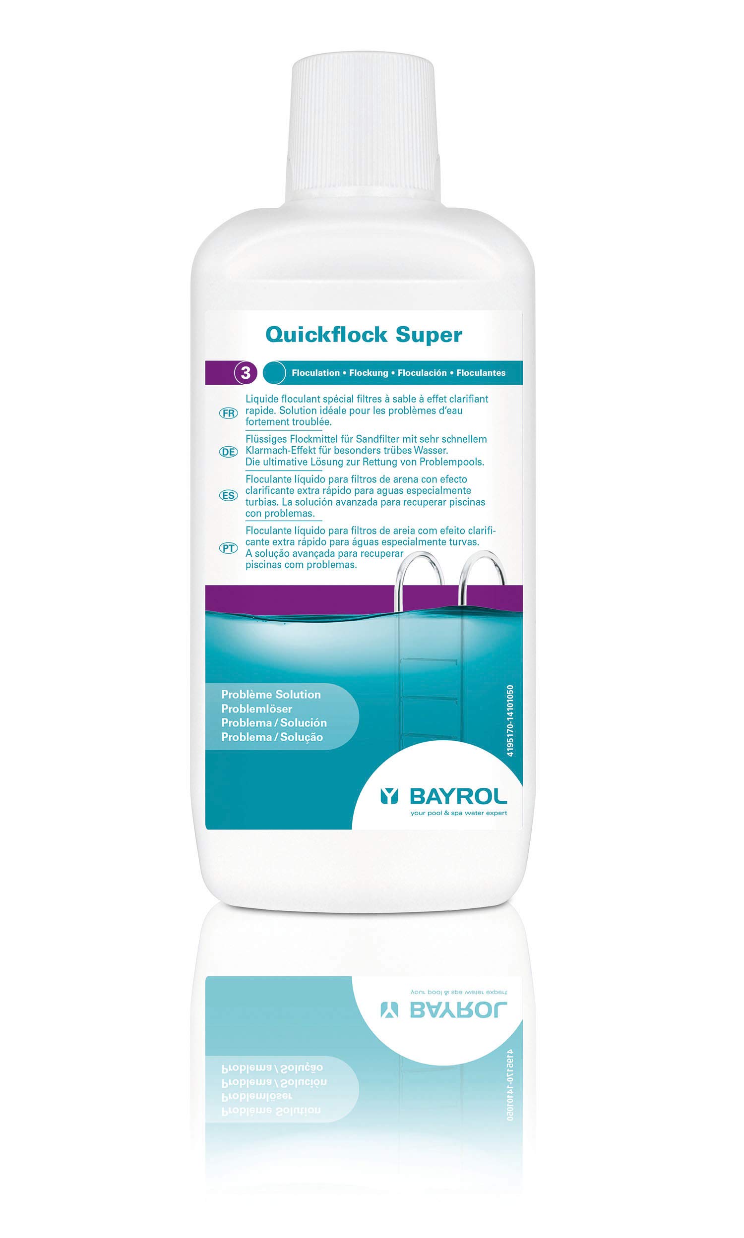 BAYROL Quickflock Super 1 L Flocculant Pool Sand Filter, Liquid, Very Fast Clarifying Effect for Particularly Cloudy Pool Water, Water Purifier Pool Cleaner