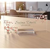 ARTSWAVE Desk Name Plate Personalized - Luxurious Custom Name Plate for Desk - Elegant Acrylic Design - Ideal Office Decor - Personalized Name Plates for Signs