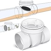 Tondiamo 3 Inch Backwater Valve Drain Backflow Preventer Valve Prevent Sewage and Rainwater from Flowing Back(White PVC)