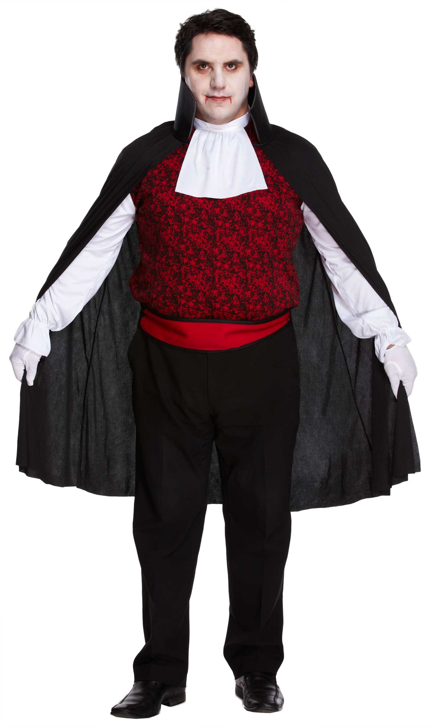 HENBRANDT Adult Men's Vampire Costume XL Fancy Dress Halloween Costume Dress Up Outfit Vampire Count Gothic Horror One Size Extra Large Mens Fancy Dress Costume