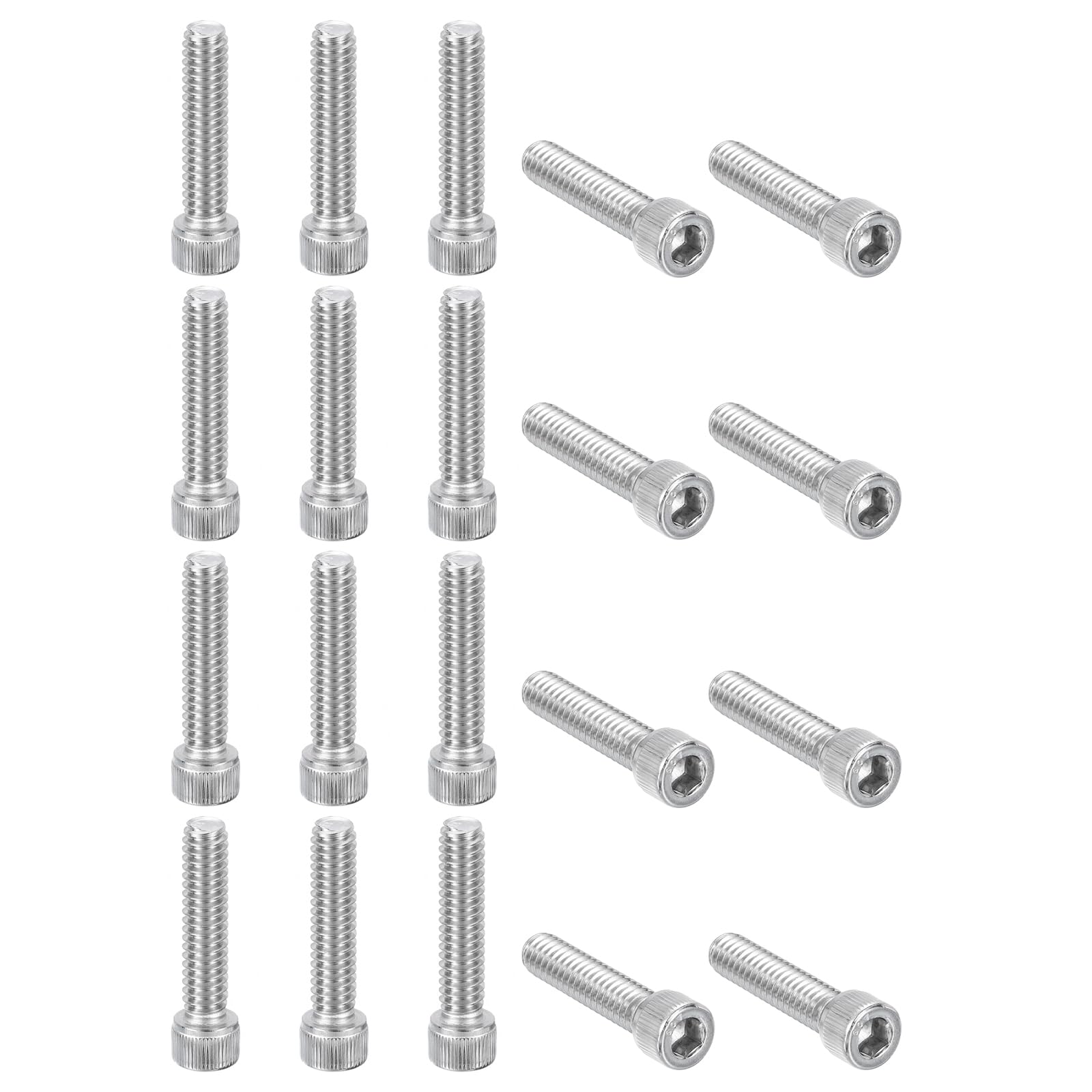 PATIKIL 1/4-20 x 1-1/8" Hex Socket Cap Head Screw Bolt, 20Pcs 304 Stainless Steel 18-8, Machine Full Thread for Construction, Manufacturing, Engineering, Assembling, Furniture