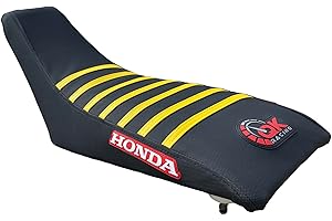 QK RACING TRX 400ex TRX400ex TRX 400 EX Multi Grip Seat Cover - Compatible Fit for 1999-2007 Honda TRX 400EX Wheeler Quad (Black/Yellow Ribs)