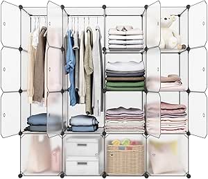 LANGRIA Armario Estantería Modular 16 Cubos Extra Grandes con Puertas 2