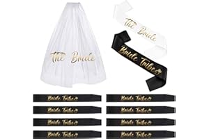 BachpartyGifts Bachelorette Sashes and Bridal Veil Set Bride Tribe Sash Bachelorette Party Favors