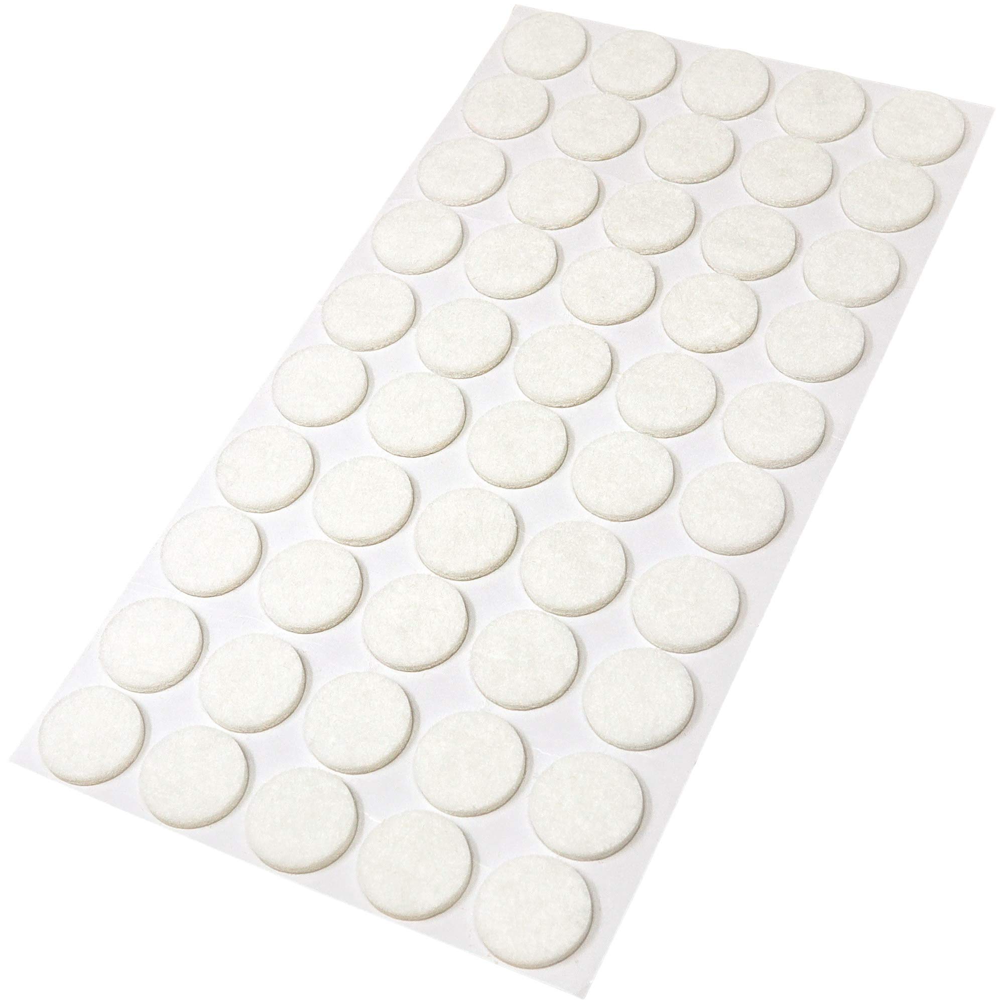 Adsamm® / 50 x self-adhesive felt pads/White/ø 0.79'' (ø 20 mm) / round / 0.138'' / 3.5 mm thick stick-on furniture felt glides/Furniture & Chair Glides