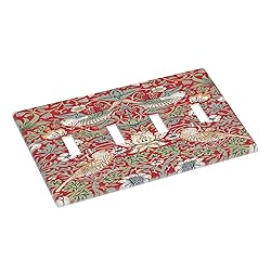 William Morris Strawberry Thief Botanical Red Green
